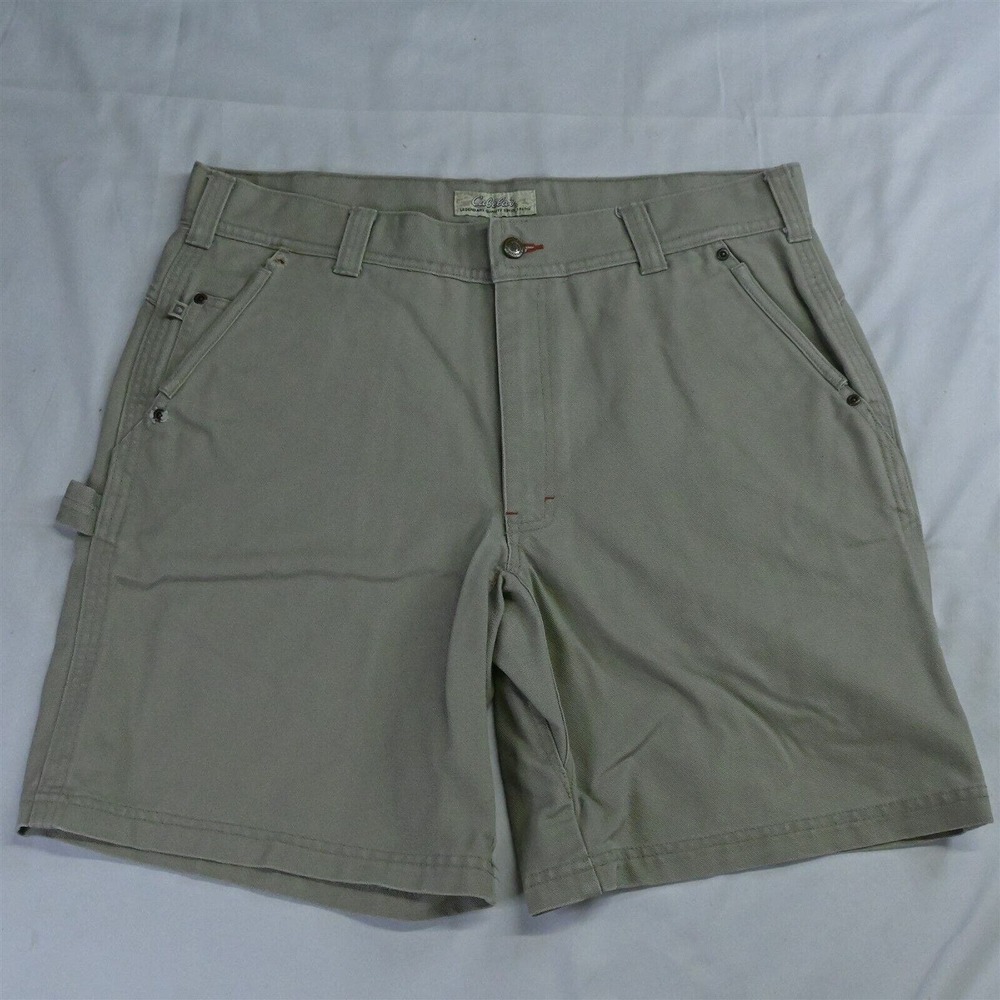 Cabela's 36 x‎ 9" Khaki Canvas Utility Outdoor Chino Shorts